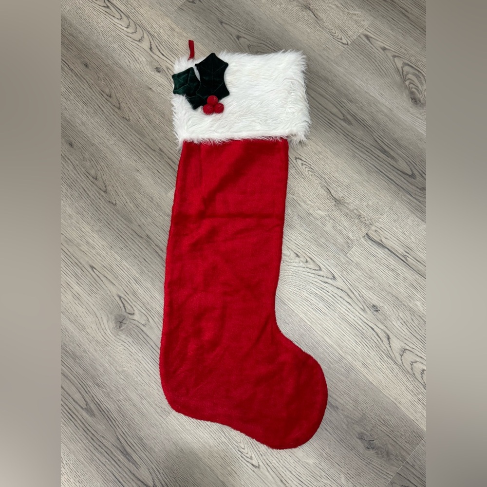 Vintage HUGE 36" Christmas Stocking With Holly